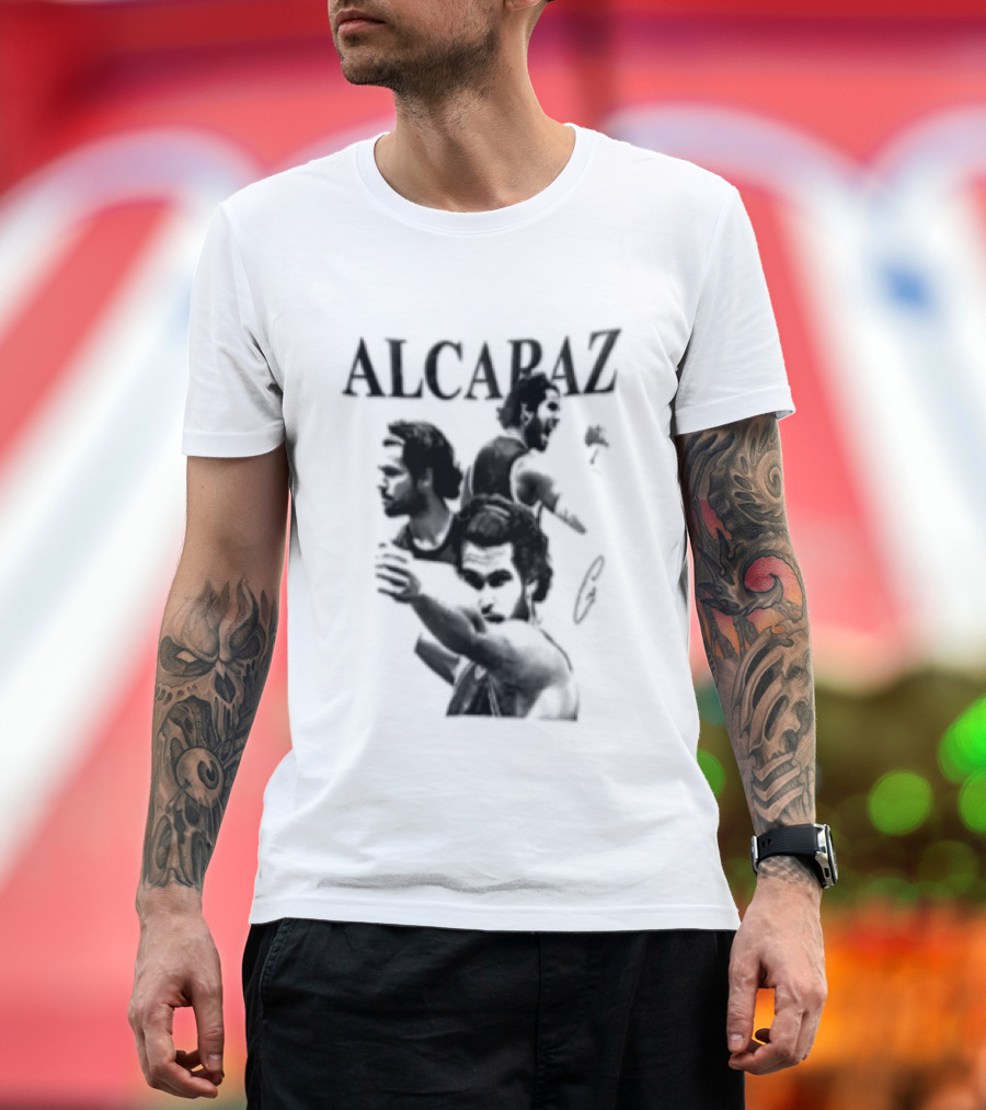 Alcaraz Tennis Player Silhouette US Open Champion T-Shirt