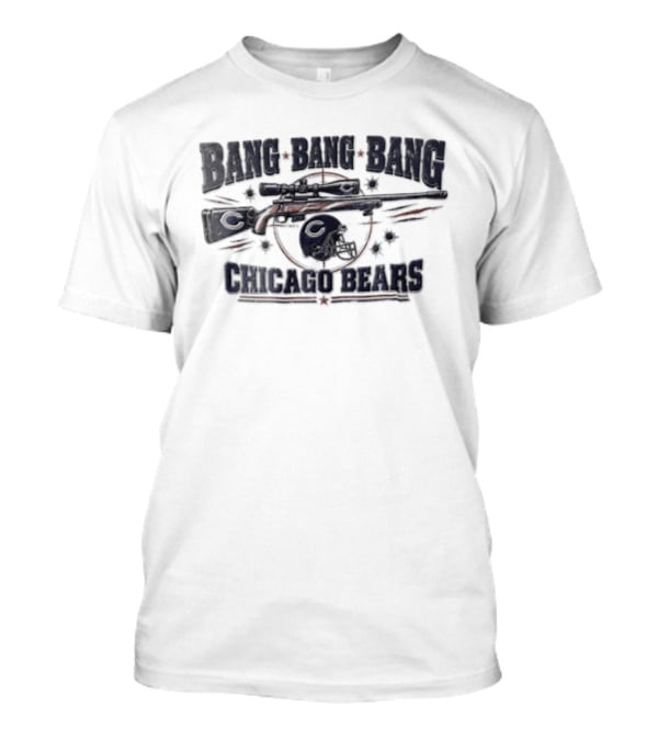 Chicago Bears Bang Bang Bang Sniper Rifle Football Helmet Target T-Shirt