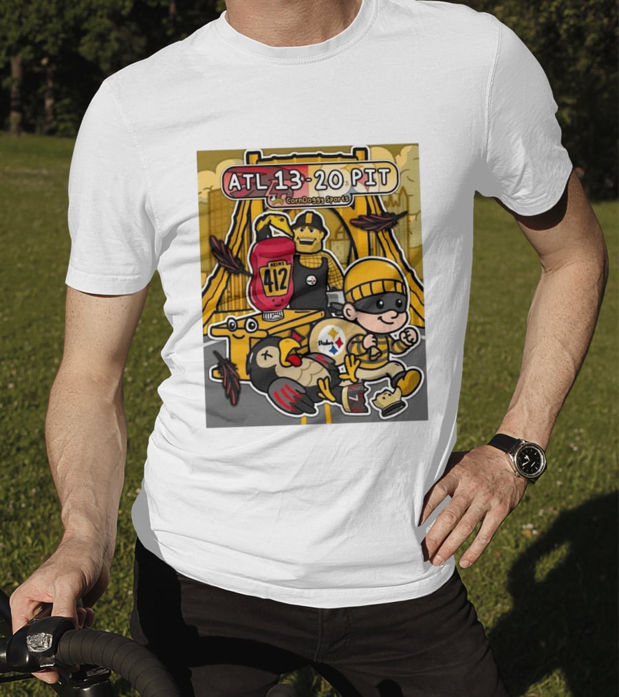 ATL 13 20 PIT CornDoggy Sports With Heinz 412 And Steelers Fan T-Shirt