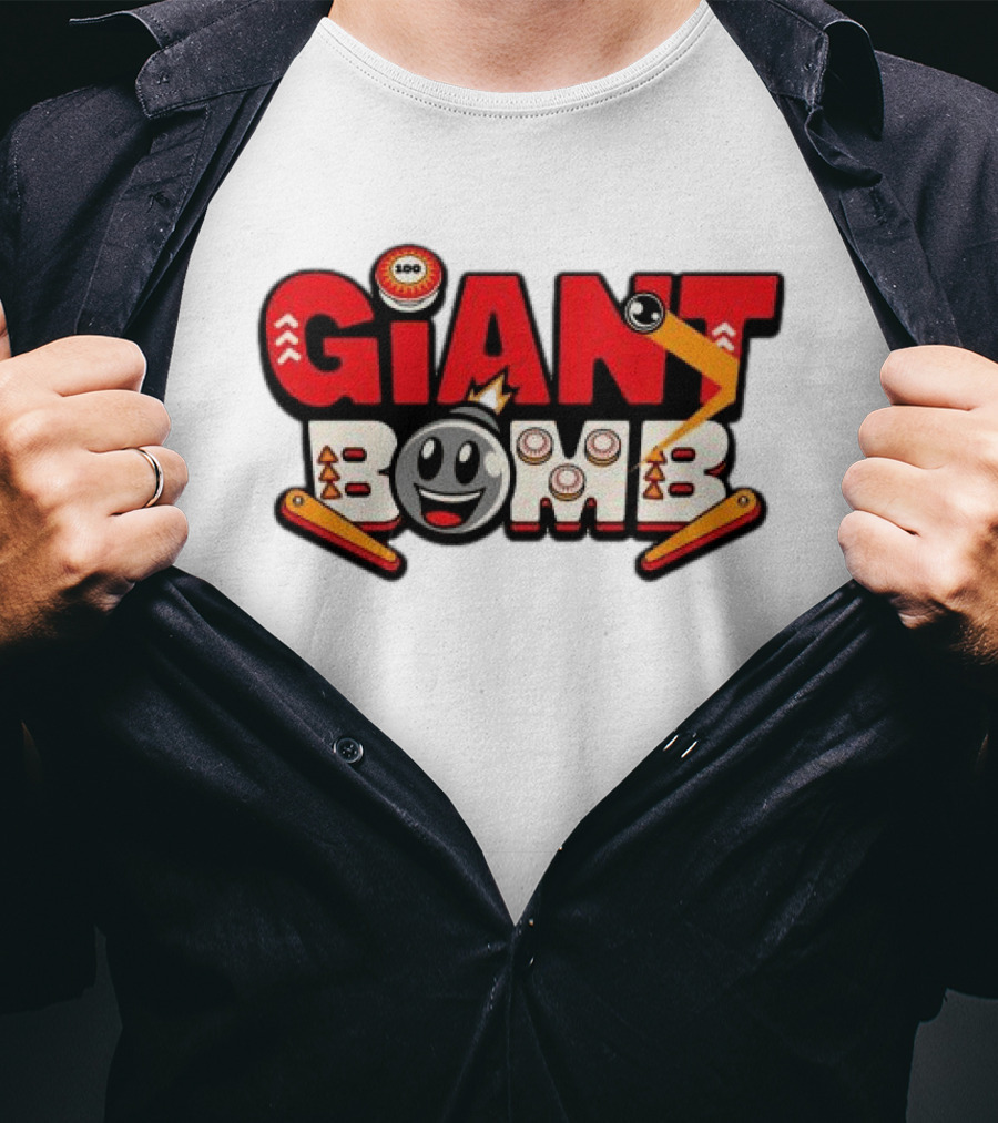 Giant Bomb Pinball Arcade Game Logo Retro Style Hat T-Shirt