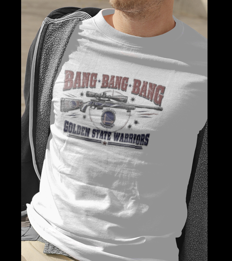 Bang Bang Bang Golden State Warriors Sniper Rifle Target Crosshair Bullet Holes T-Shirt