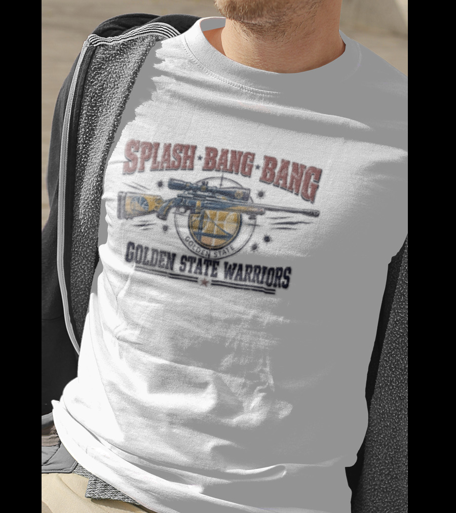 Splash Bang Bang Golden State Warriors Sniper Scope Bullet Holes T-Shirt