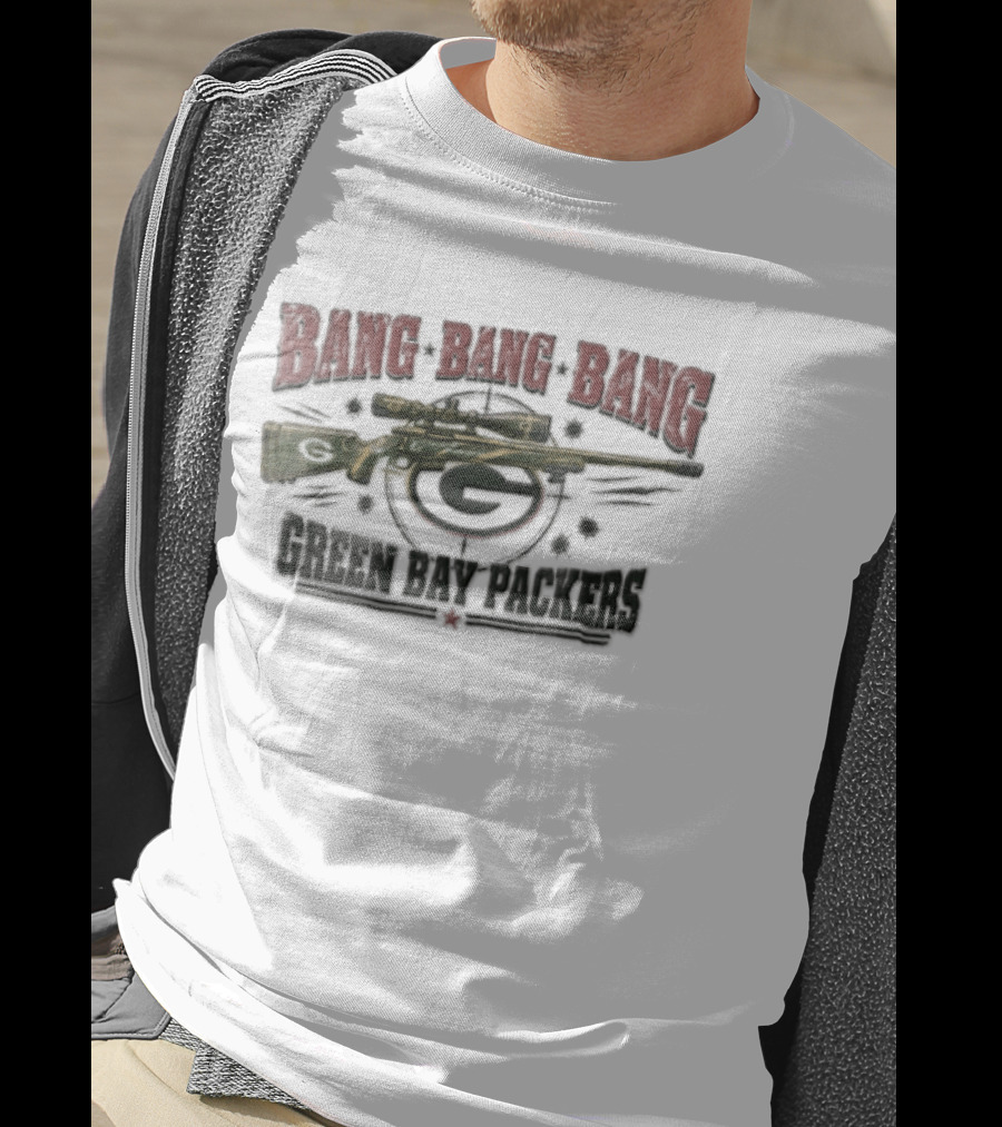 Bang Bang Bang Green Bay Packers Sniper Rifle Bullet Holes Target T-Shirt