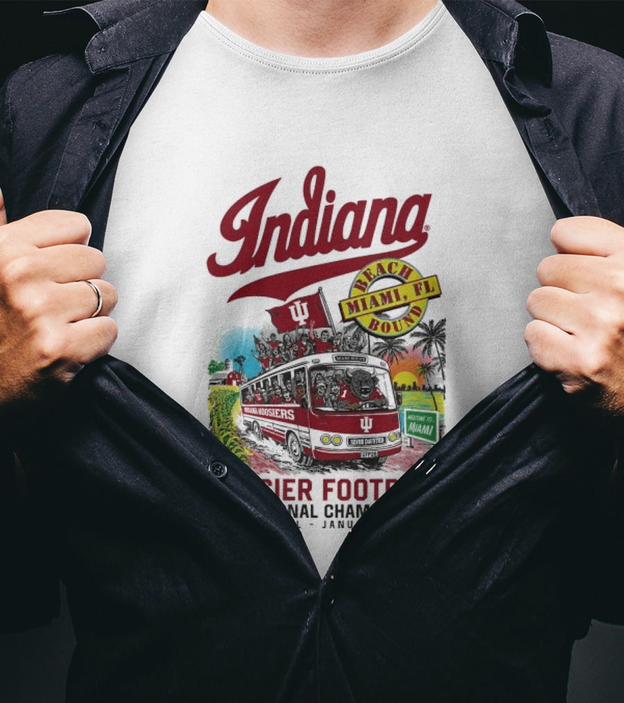 Indiana Hoosiers Football National Championship Beach Bound Miami FL January 2026 T-Shirt