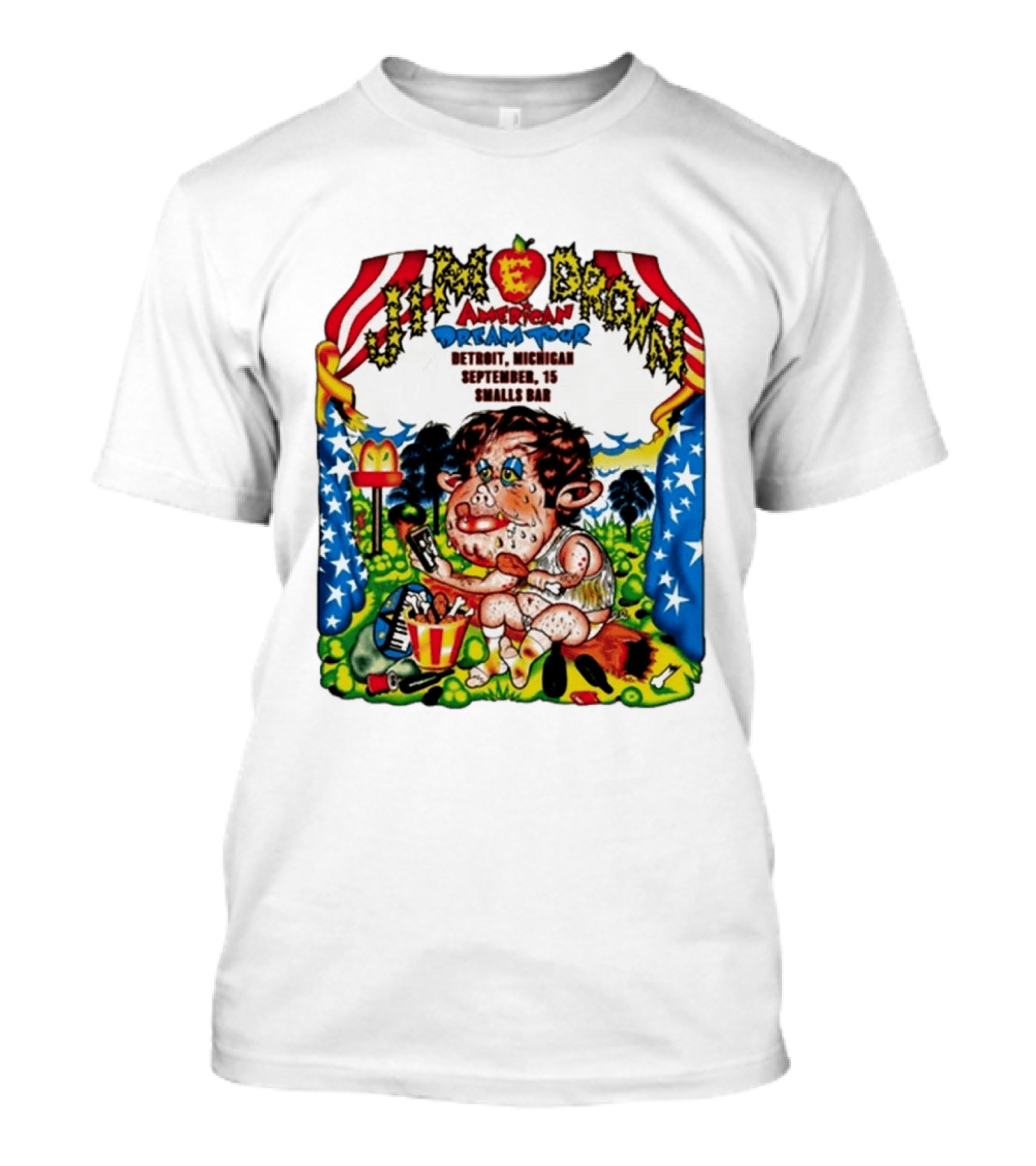 Jim E. Brown American Dream Tour Detroit Michigan September 15 Smalls Bar Concert T-Shirt
