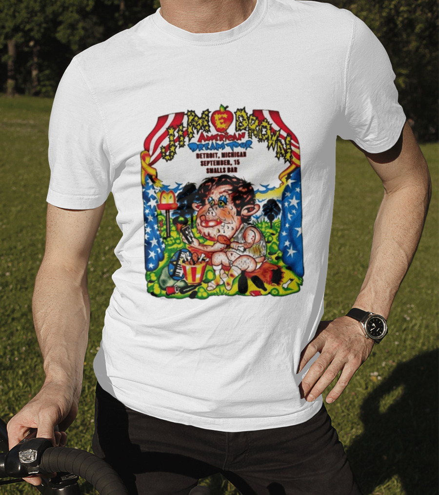 Jim E. Brown American Dream Tour Detroit Michigan September 15 Smalls Bar Concert T-Shirt