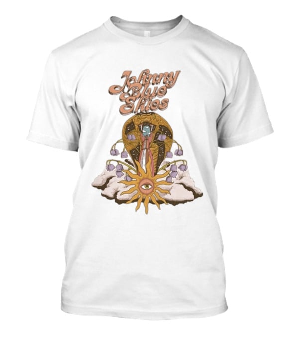 Johnny Blue Skies Snake Vintage Psychedelic Sunflower And Clouds T-Shirt