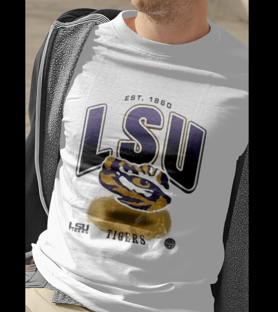LSU Tigers Est. 1860 Bold Letter Tiger T-Shirt