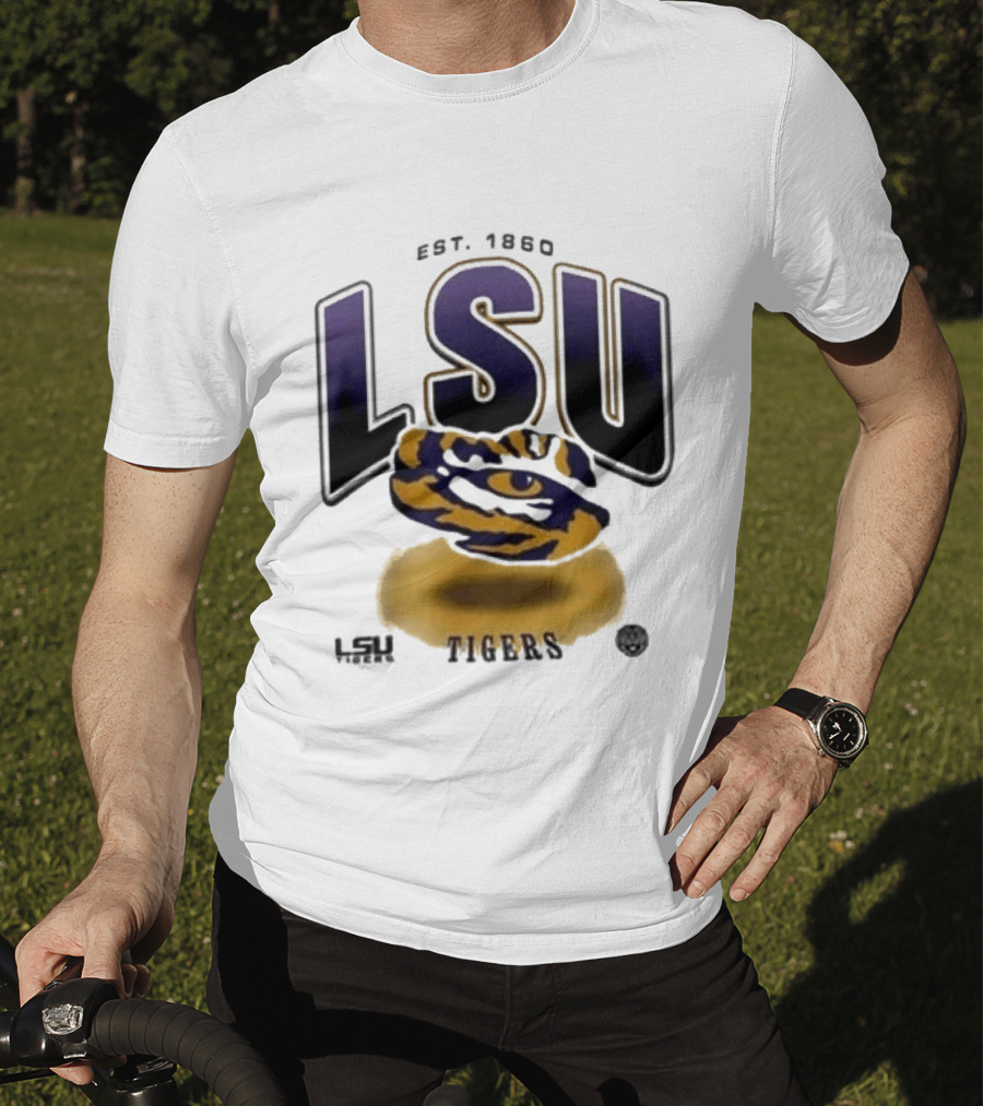 LSU Tigers Est. 1860 Bold Letter Tiger T-Shirt