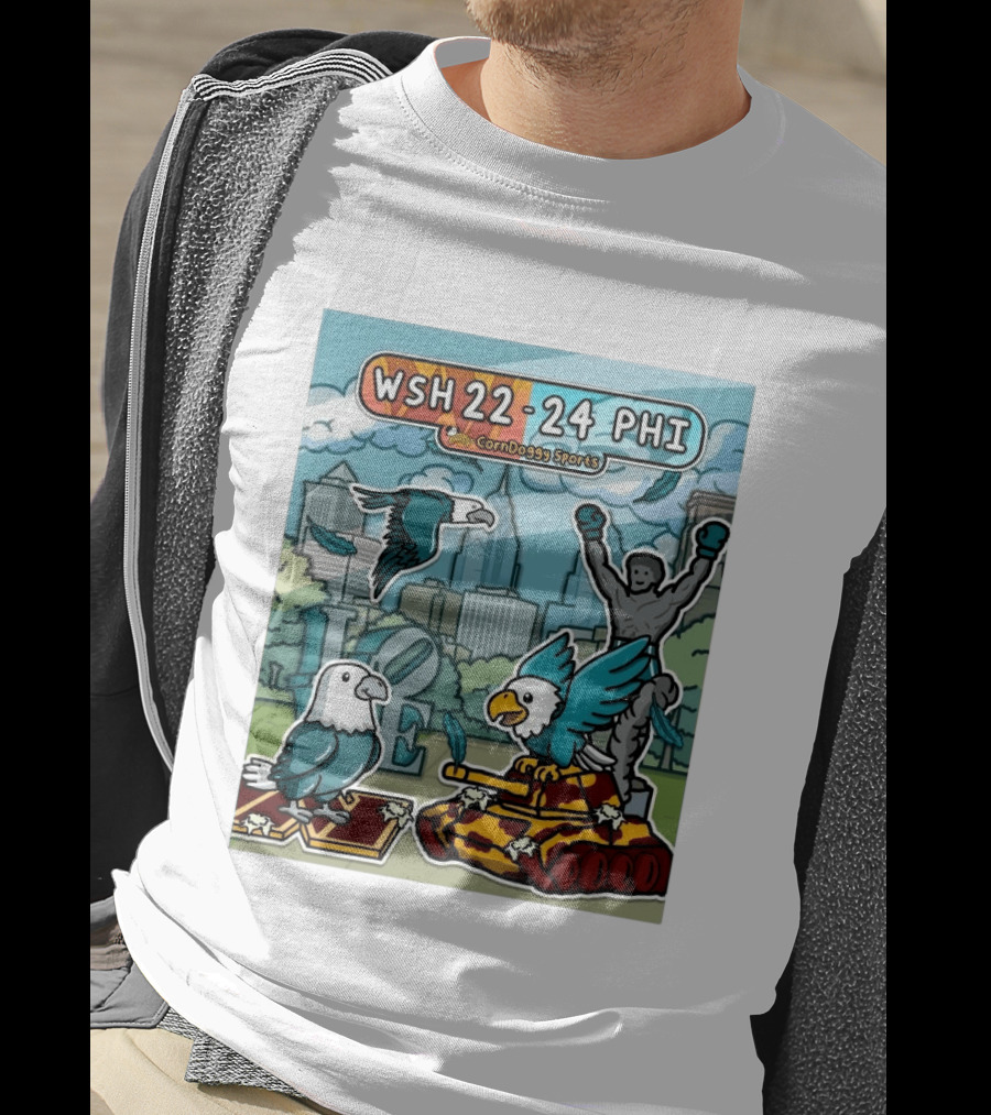 CornDoggy Sports WSH 22 24 PHI Washington Vs Philadelphia Eagles And Tank Scene T-Shirt