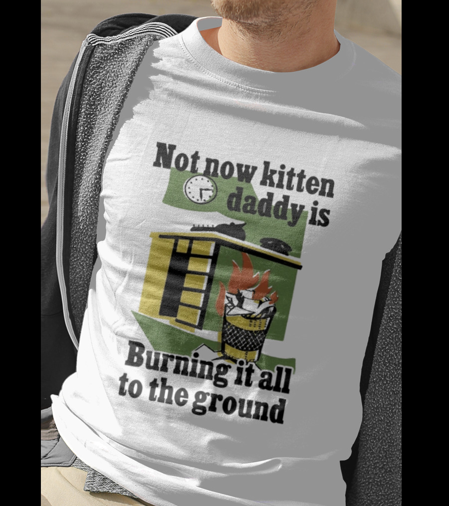 Not Now Kitten Daddy Is Burning It All To The Ground House Fire T-Shirt