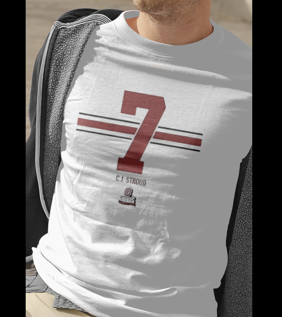 Ohio State Buckeyes C.J. Stroud 7 Stripe Football T-Shirt