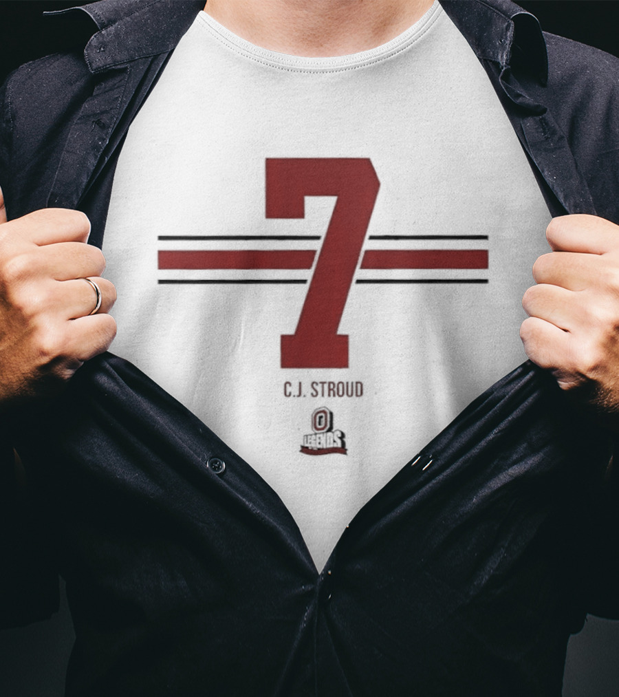 Ohio State Buckeyes C.J. Stroud 7 Stripe Football T-Shirt