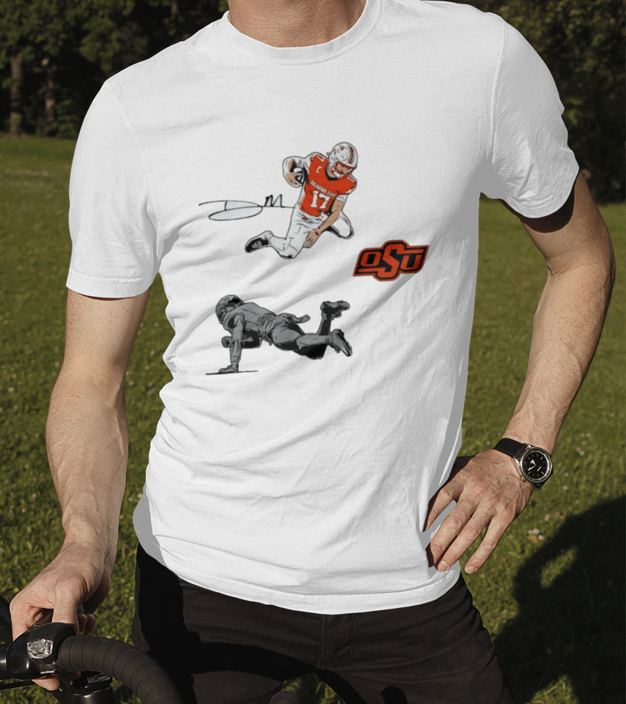 Oklahoma State Cowboys Football Drew Mestemaker Air Mesty OSU Quarterback 17 T-Shirt