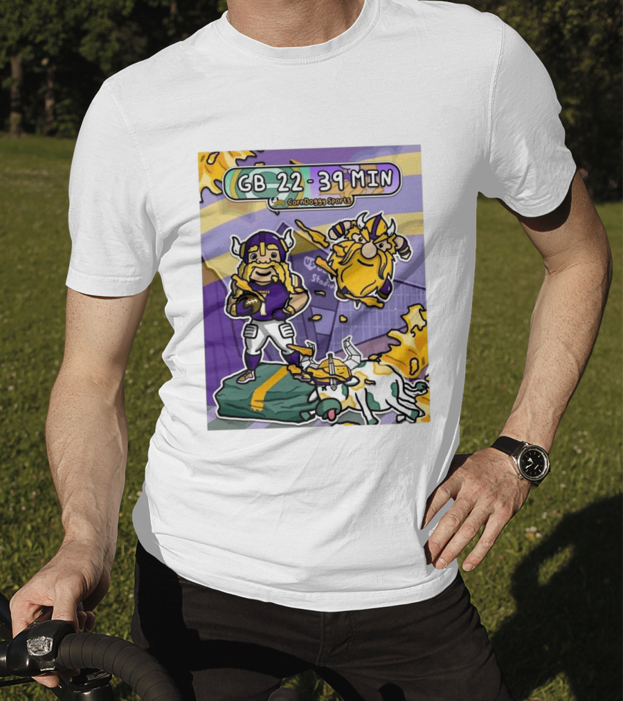 GB 22 39 MIN CornDoggy Sports Green Bay Packers Vs Minnesota Vikings T-Shirt