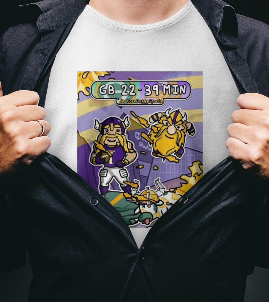 GB 22 39 MIN CornDoggy Sports Green Bay Packers Vs Minnesota Vikings T-Shirt