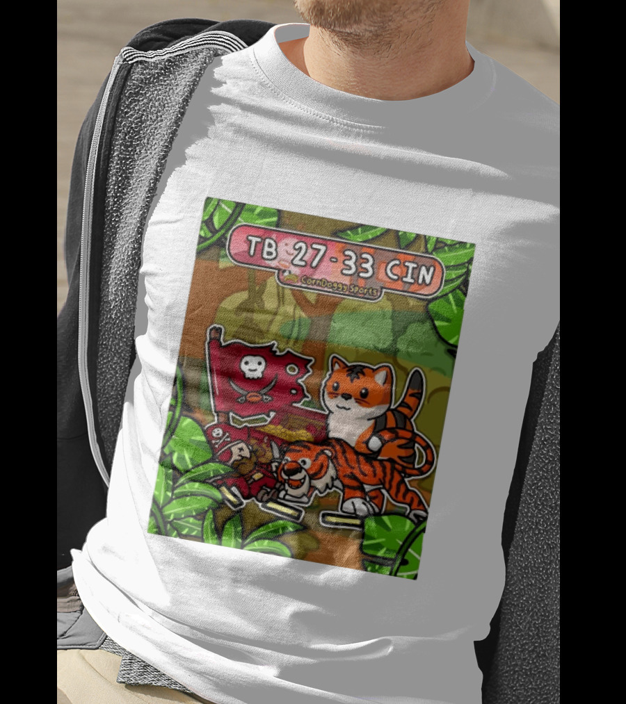 TB 27 33 CIN CornDoggy Sports Tampa Bay Buccaneers Vs Cincinnati Bengals T-Shirt