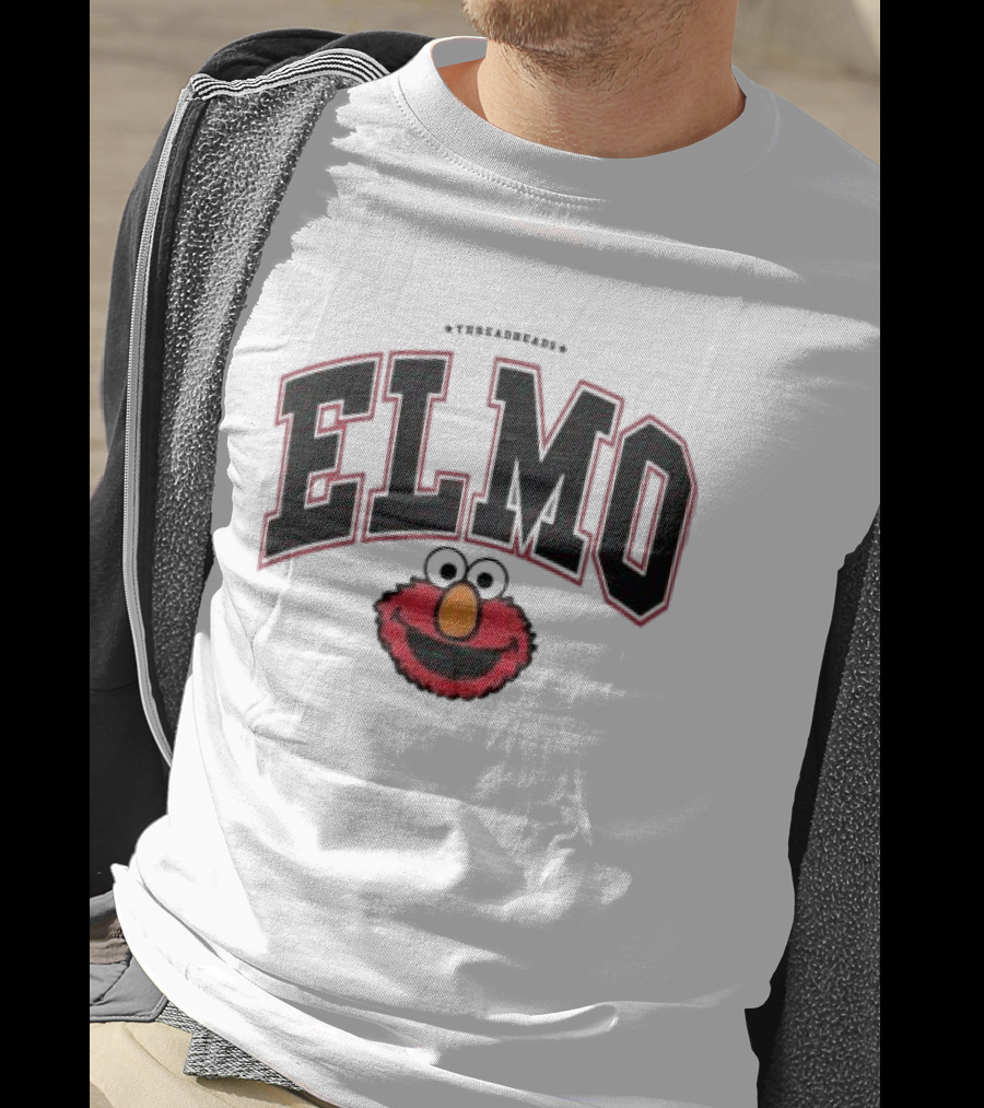 Qagoma Store 2023 Elmo College Red Ringer T-Shirt