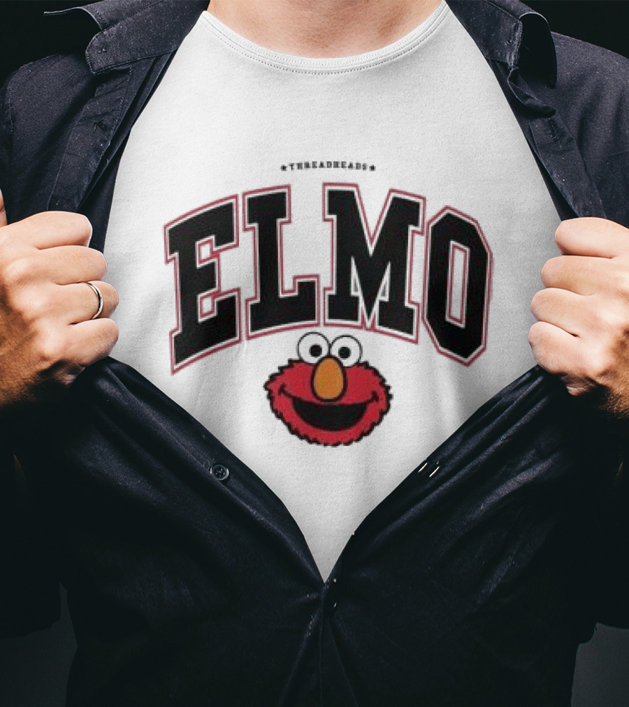 Qagoma Store 2023 Elmo College Red Ringer T-Shirt