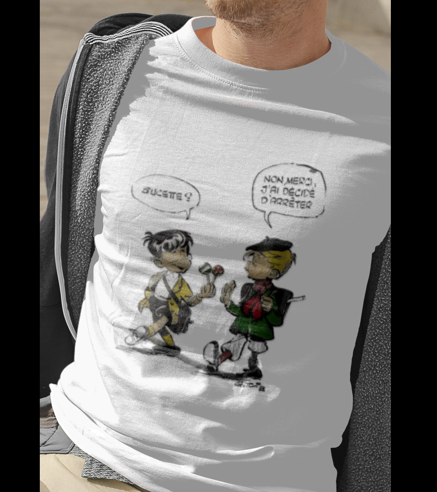 Sucette Non Merci Jai Decide Darreter Gotlib Cartoon French Schoolboys T-Shirt