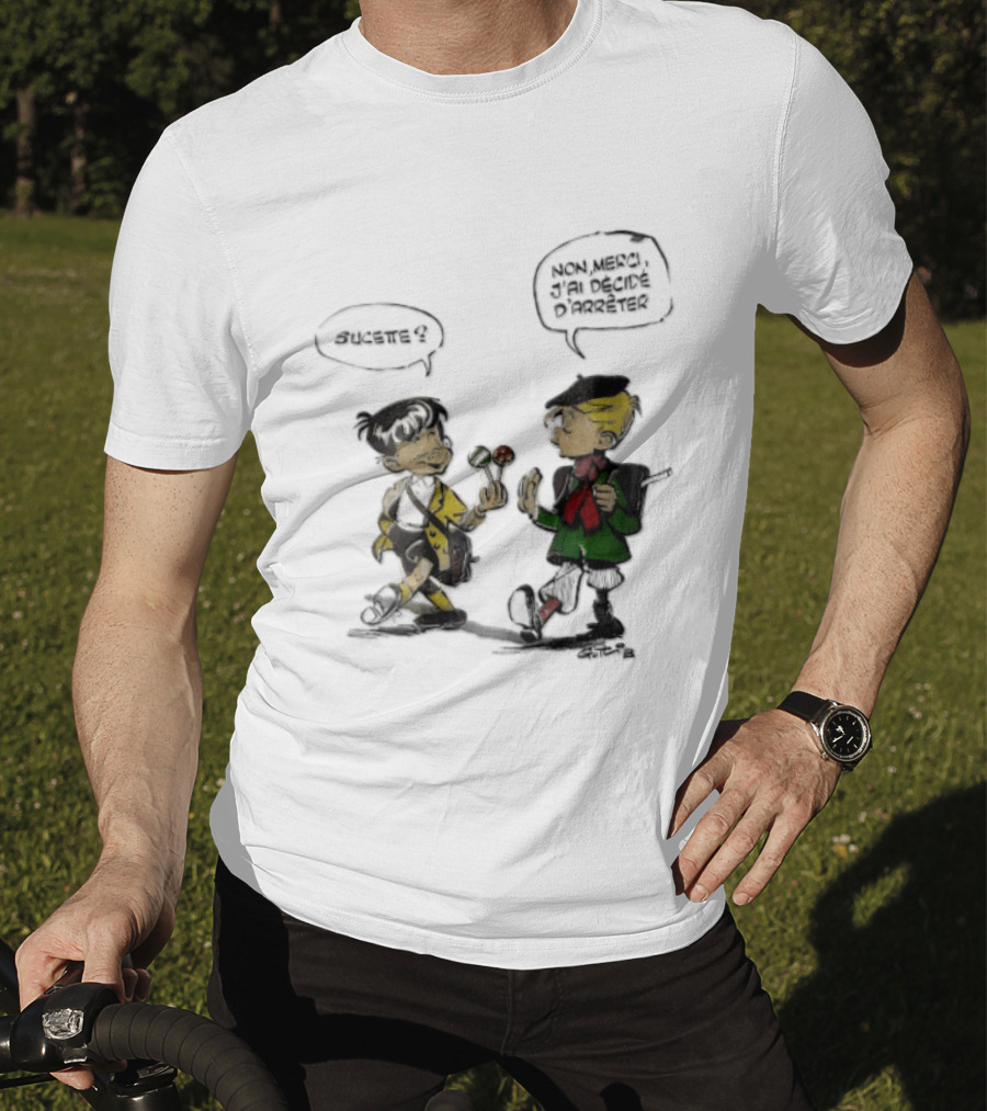 Sucette Non Merci Jai Decide Darreter Gotlib Cartoon French Schoolboys T-Shirt
