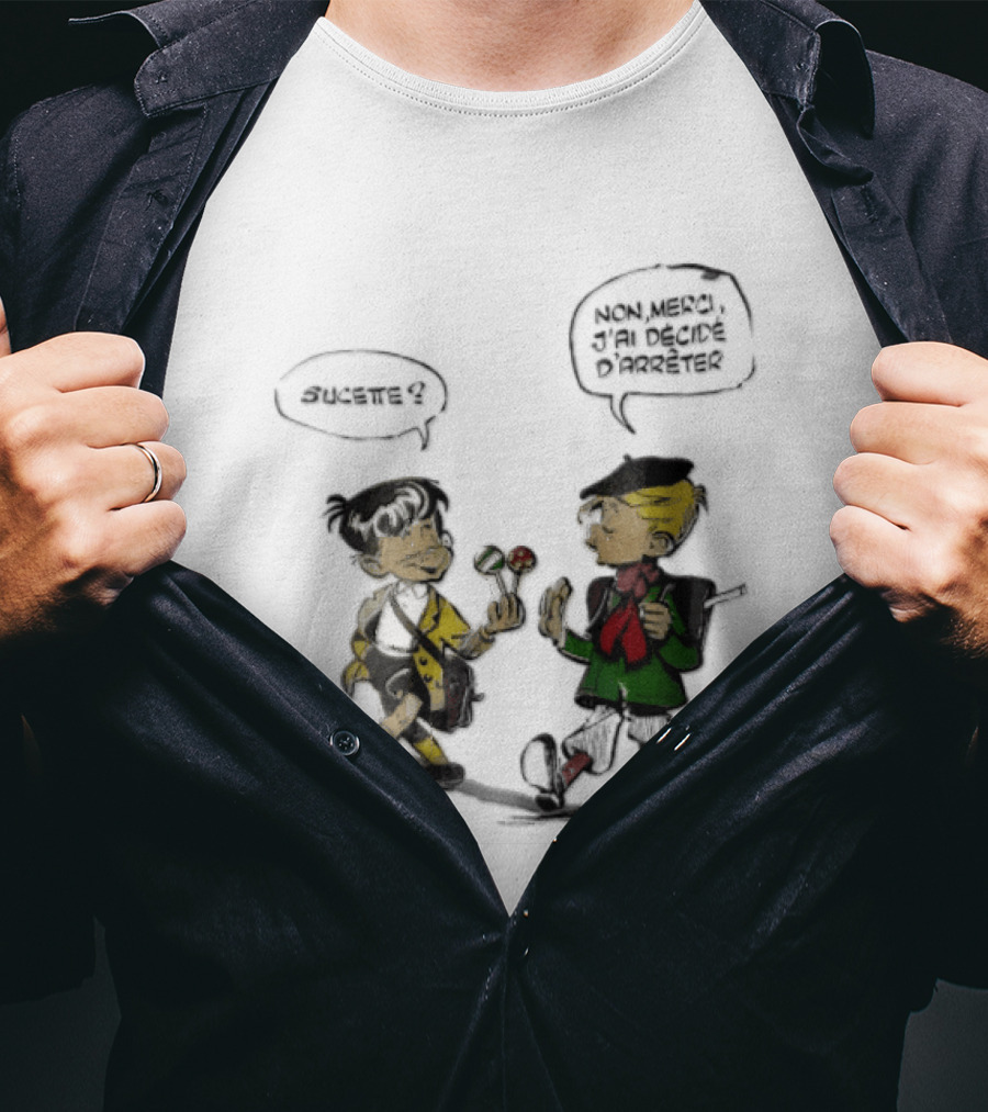 Sucette Non Merci Jai Decide Darreter Gotlib Cartoon French Schoolboys T-Shirt