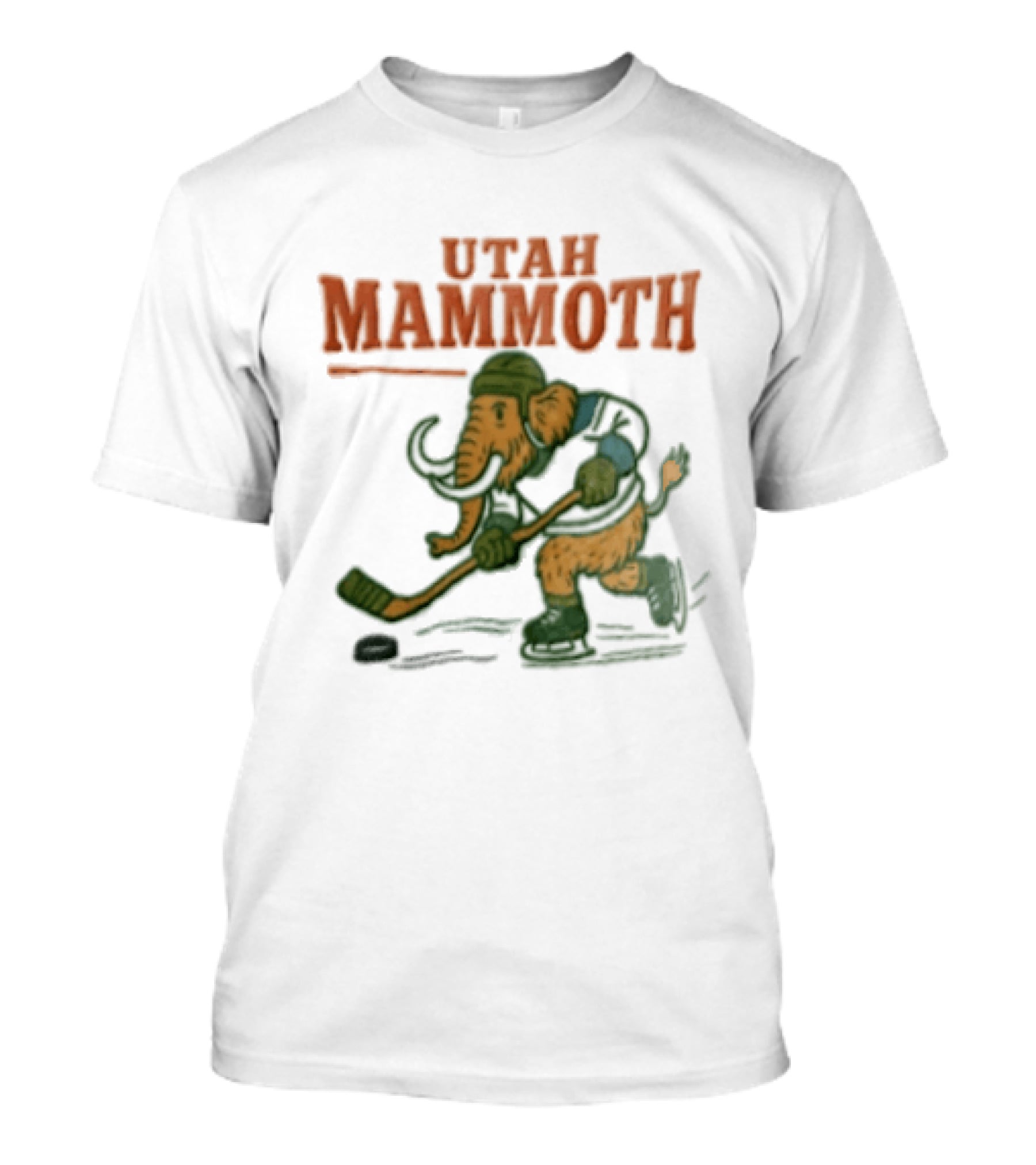 Utah Mammoth Hockey Player Mammoth Playing Hockey T-Shirt