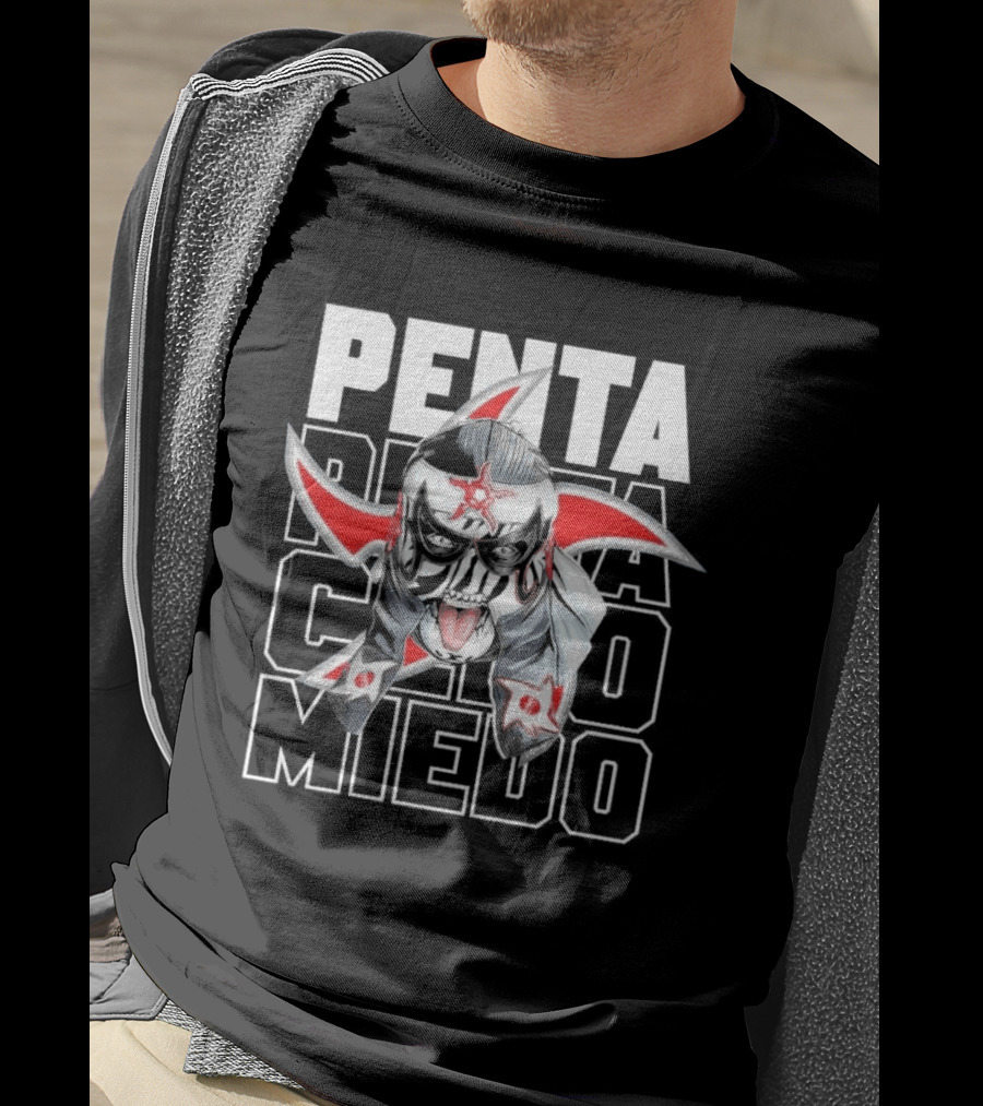 Penta Lucha Libre Cero Miedo Bold Text Red White T-Shirt