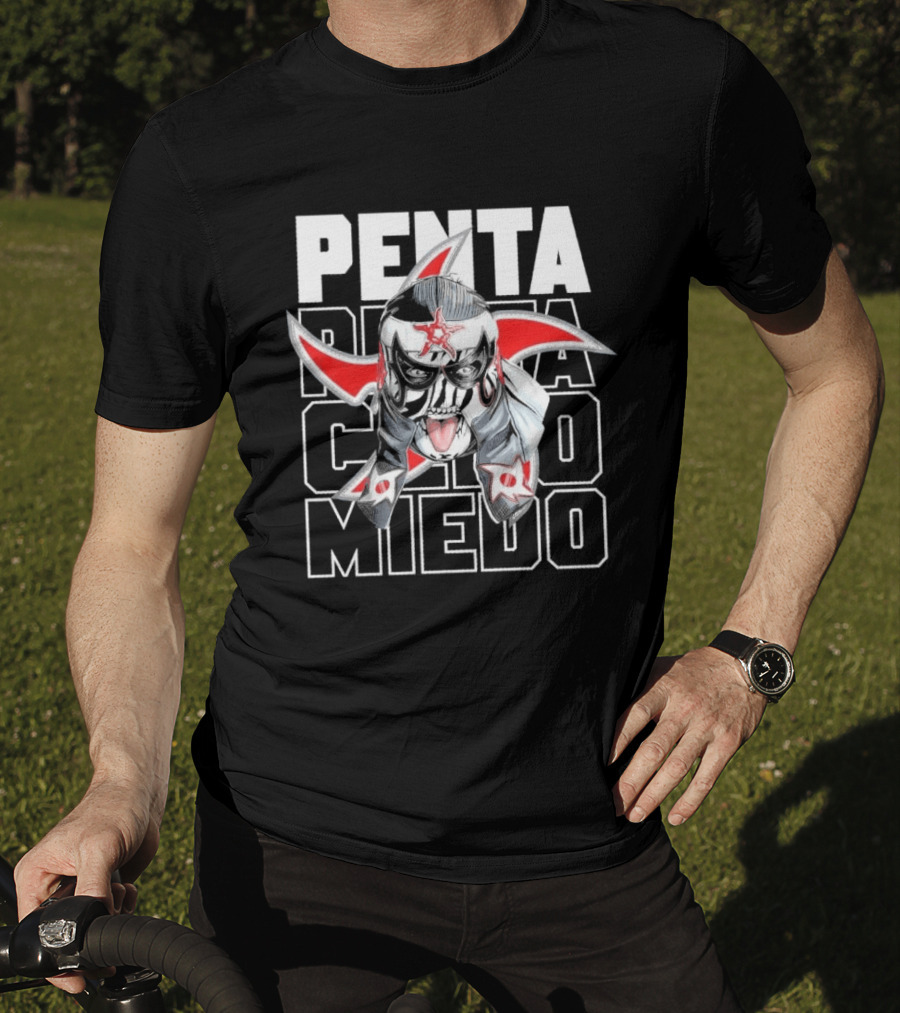 Penta Lucha Libre Cero Miedo Bold Text Red White T-Shirt