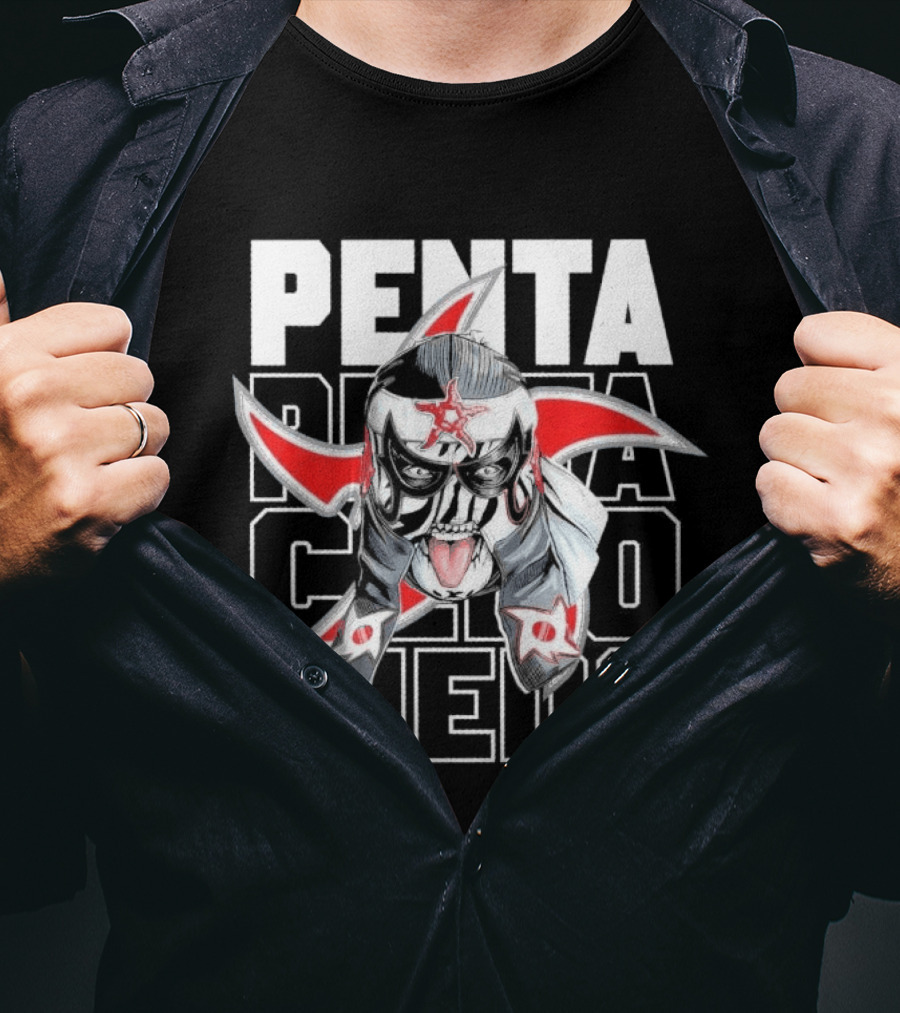 Penta Lucha Libre Cero Miedo Bold Text Red White T-Shirt