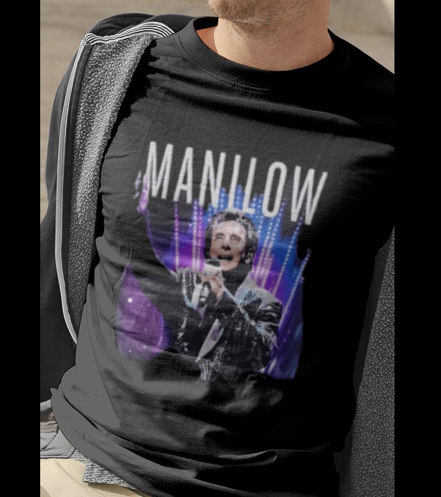 Manilow Concert Tour Photo With Microphone And Lights T-Shirt