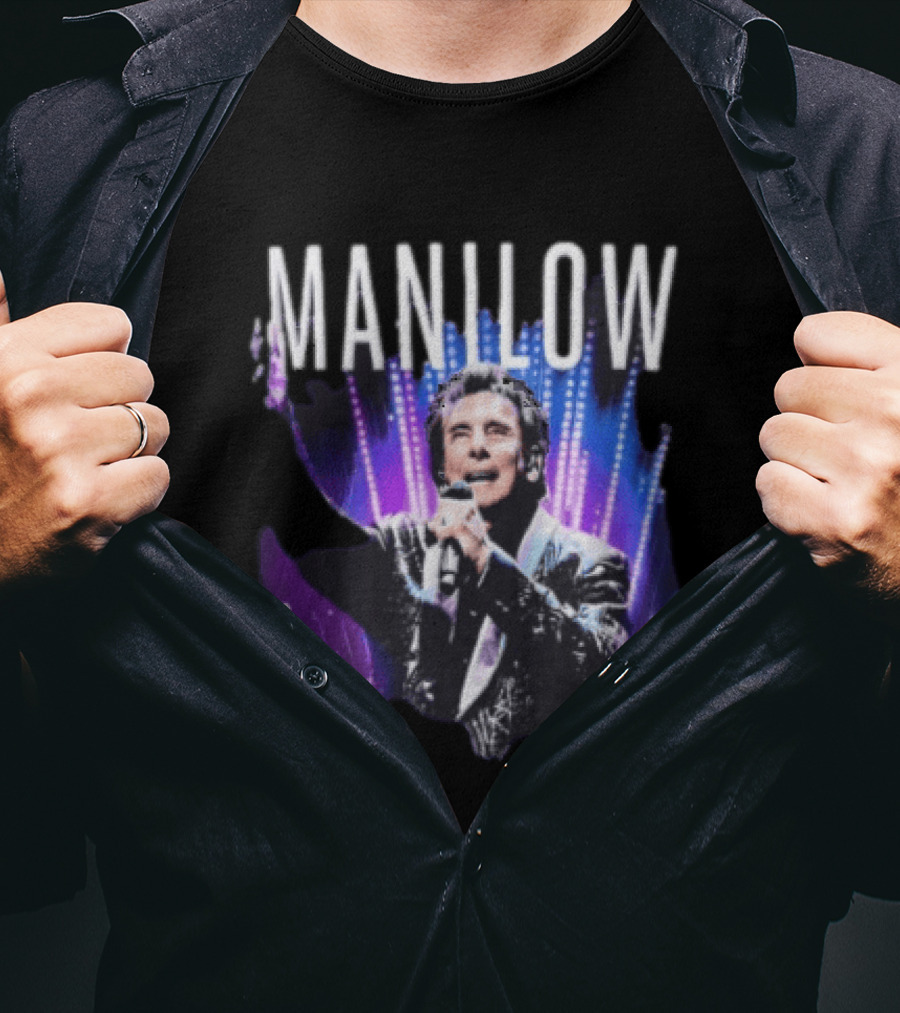 Manilow Concert Tour Photo With Microphone And Lights T-Shirt