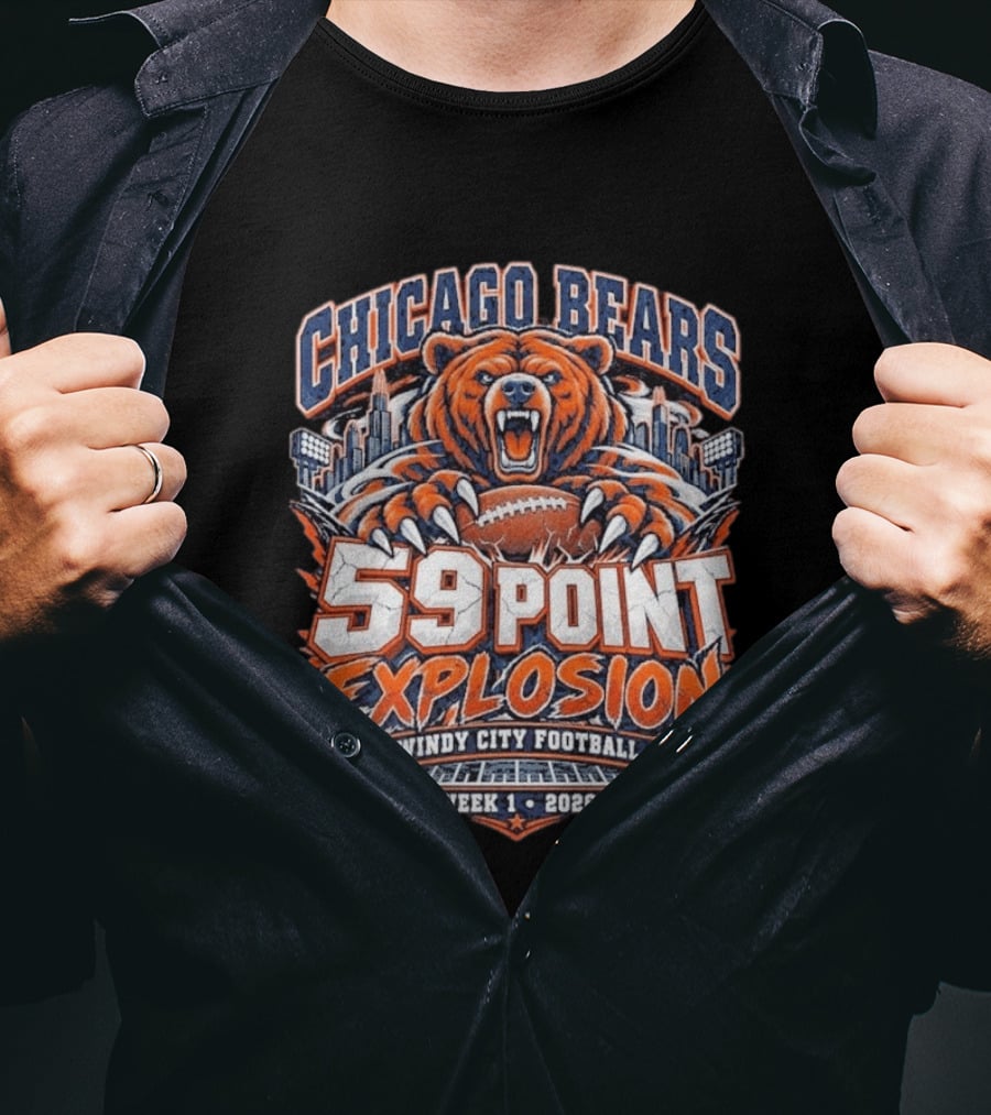 Chicago Bears 59 Point Explosion Windy City Football Week 1 2026 T-Shirt