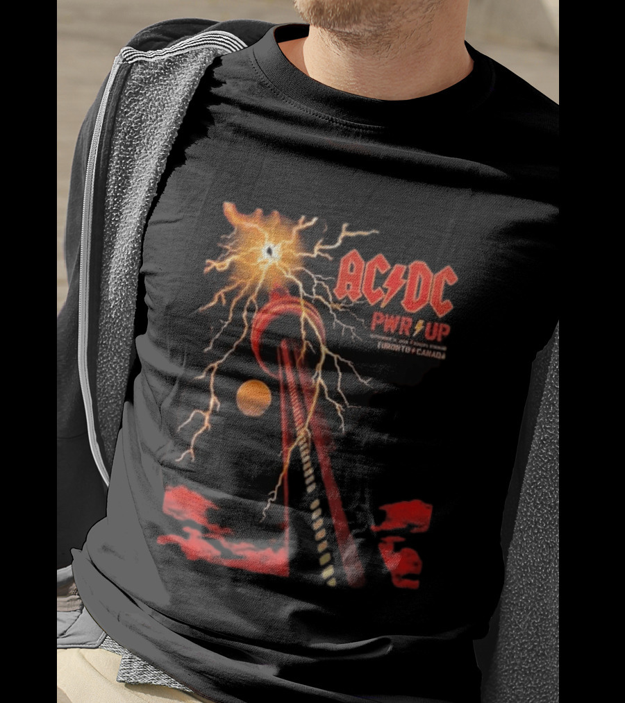 ACDC PWR UP Tour Toronto Canada Event September 16 2026 Rogers Stadium Thunderstruck CN Tower T-Shirt