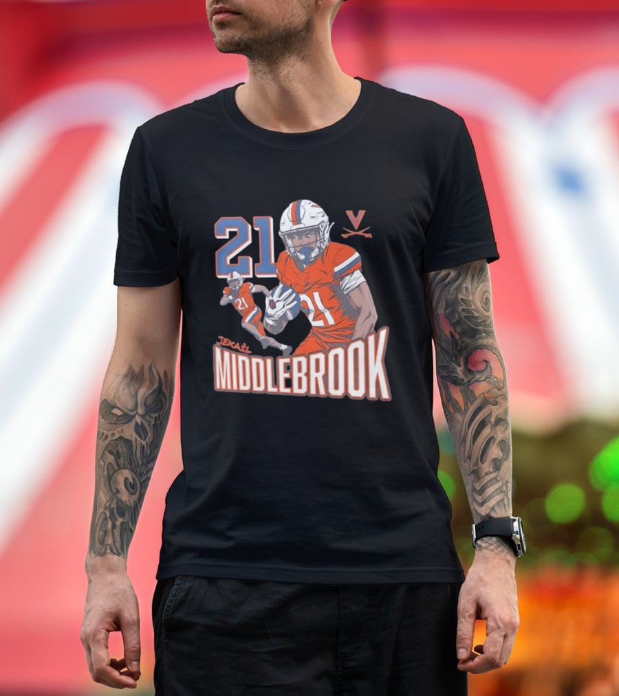 Jekail Middlebrook 21 Virginia Cavaliers Football Player T-Shirt