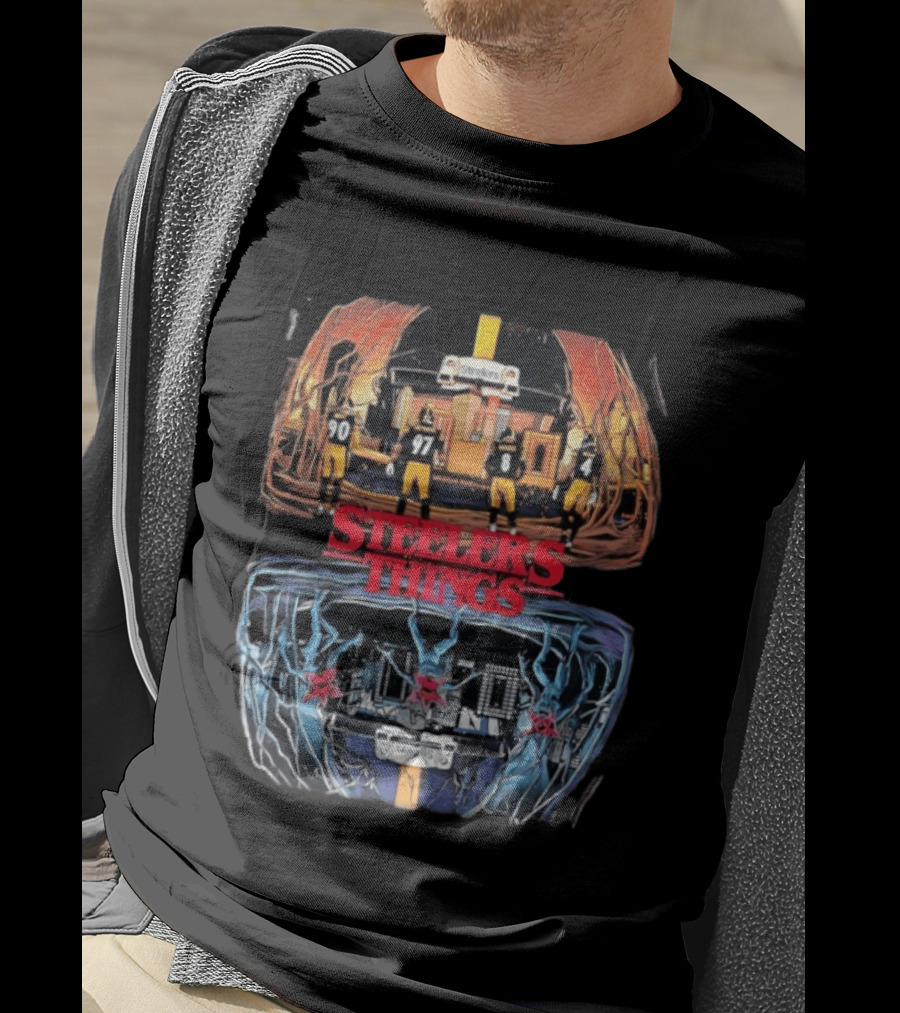 Pittsburgh Steelers Halloween Upside Down Stranger Things T-Shirt