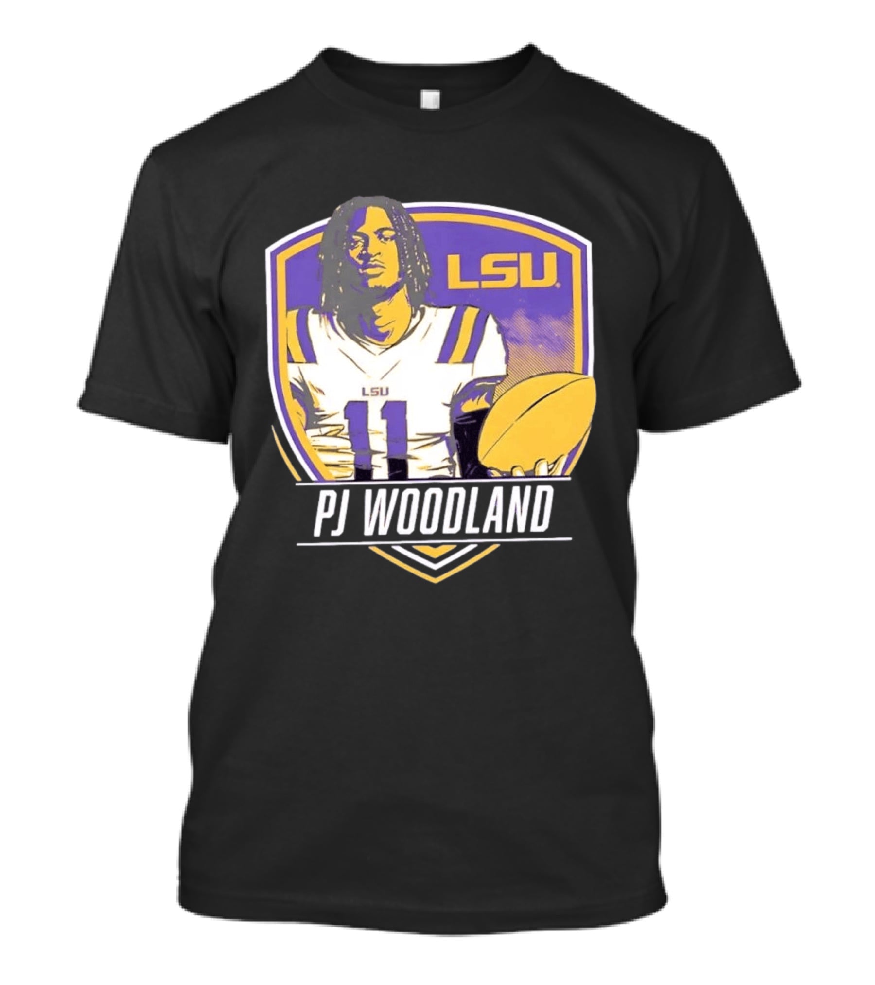 LSU Tigers Football PJ Woodland No 11 T-Shirt