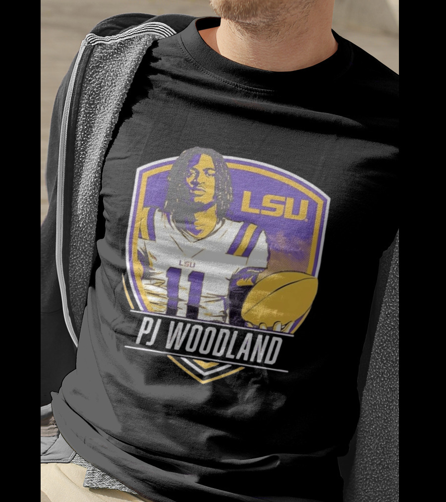 LSU Tigers Football PJ Woodland No 11 T-Shirt