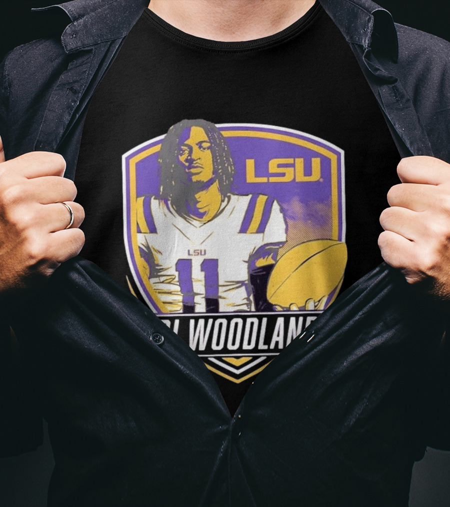 LSU Tigers Football PJ Woodland No 11 T-Shirt