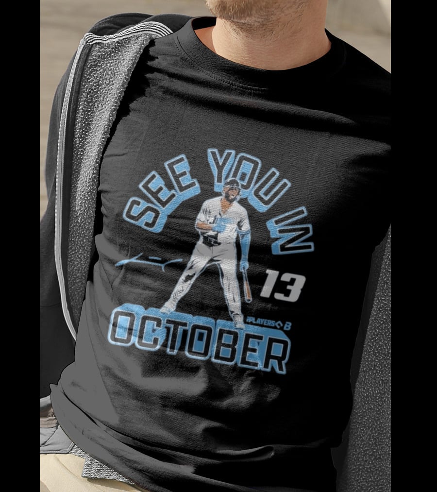 Junior Caminero See You In October Players 13 Signature Baseball T-Shirt