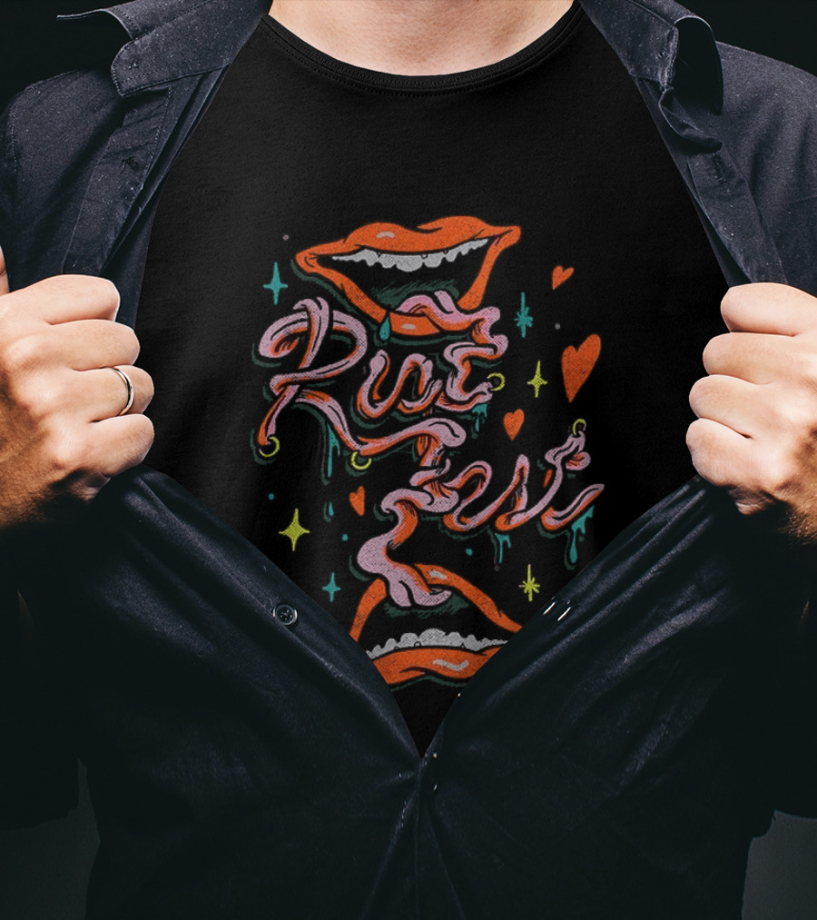 Riot Fest 2026 Chicago Douglass Park September Tongue Tied Lineup Vibrant Lips And Hearts T-Shirt