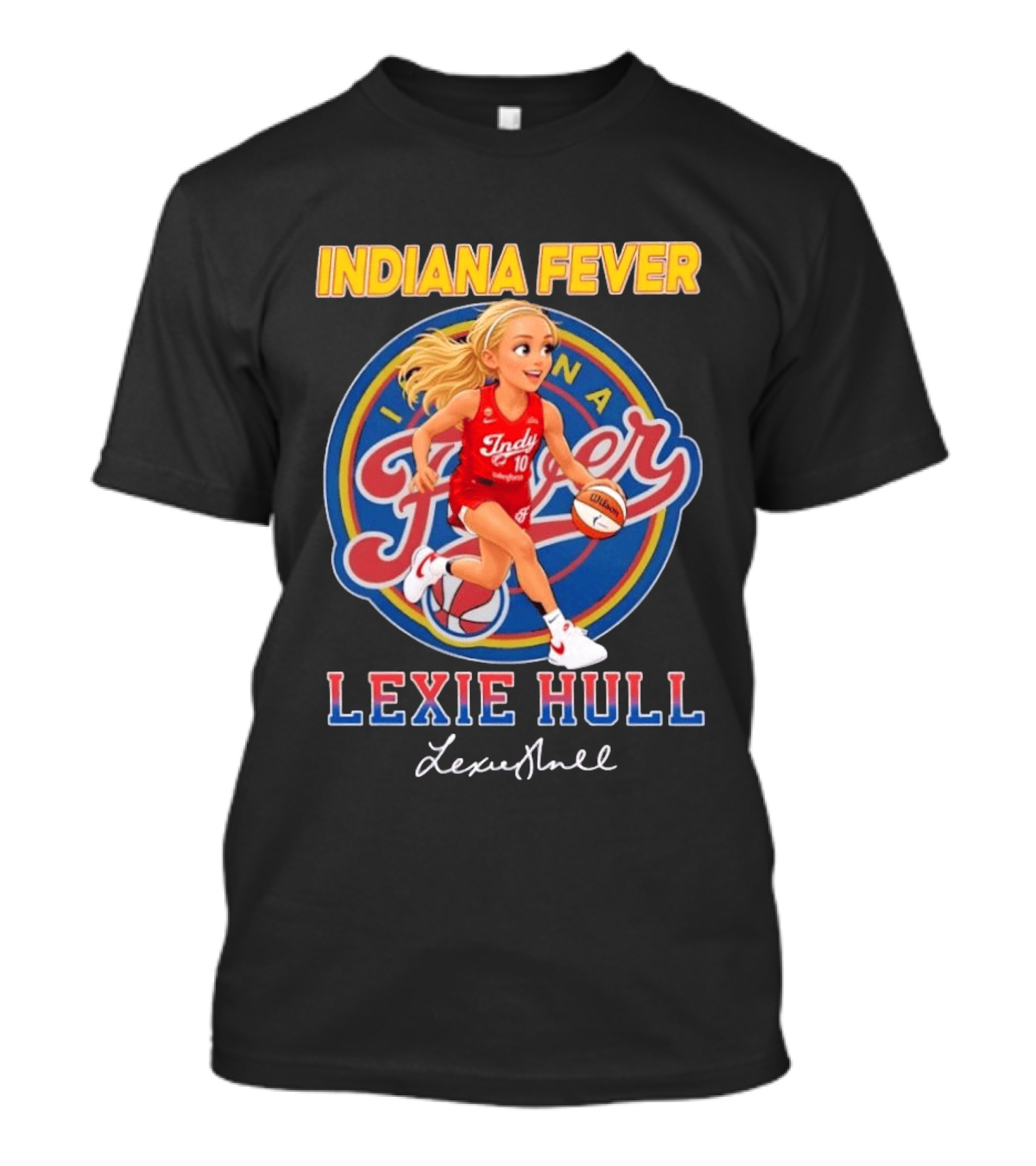 Indiana Fever No 10 Lexie Hull Chibi Basketball T-Shirt