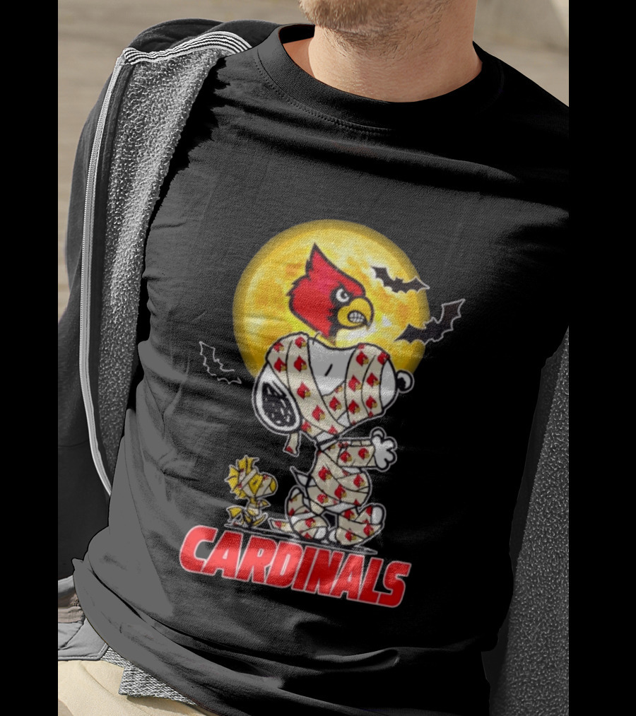 Louisville Cardinals Snoopy Woodstock Mummy Halloween T-Shirt