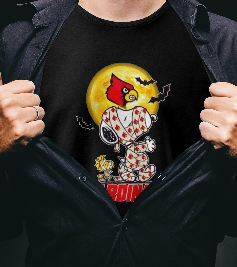 Louisville Cardinals Snoopy Woodstock Mummy Halloween T-Shirt