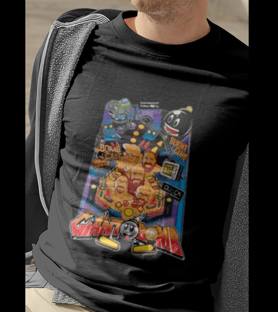Giant Bomb Pinball Blight Club Quick Looks Bomb Cabinet Retro Arcade T-Shirt