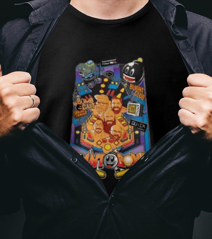 Giant Bomb Pinball Blight Club Quick Looks Bomb Cabinet Retro Arcade T-Shirt