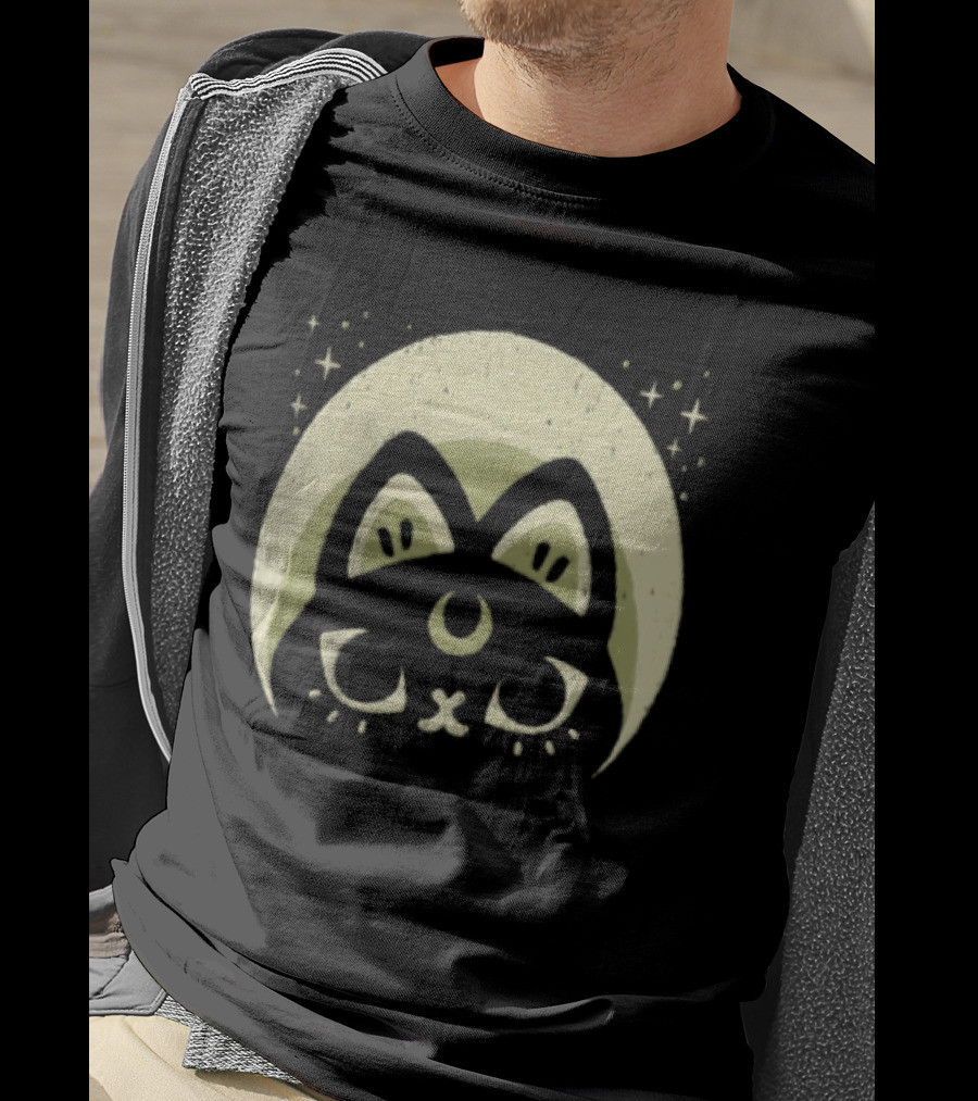 Half Moon Witchy Cat Lunar Magic Mystic Feline T-Shirt