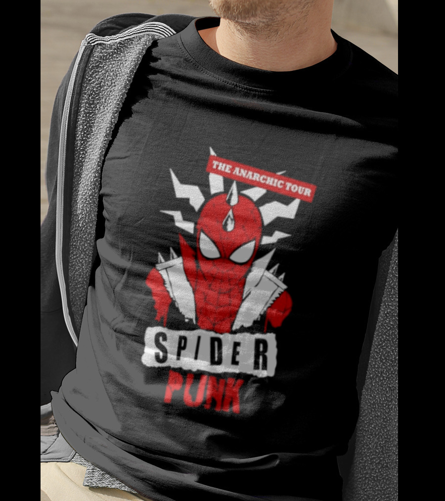 Spider Punk The Anarchic Tour Comic Style Spiked Hero T-Shirt
