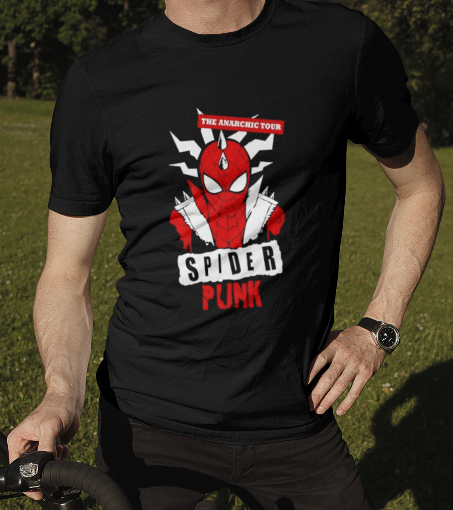 Spider Punk The Anarchic Tour Comic Style Spiked Hero T-Shirt