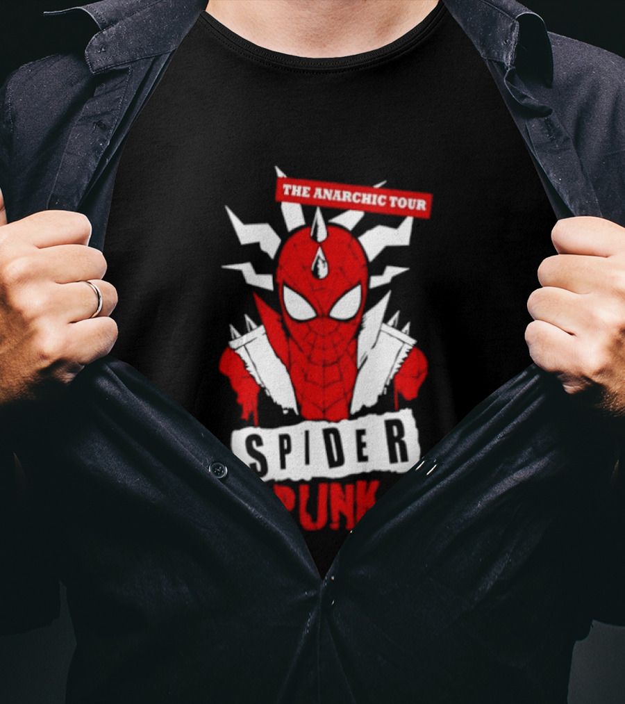 Spider Punk The Anarchic Tour Comic Style Spiked Hero T-Shirt